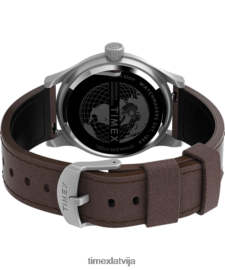 pulksteņi | Timex vīriešiem Expedition north Sierra 40mm ādas siksniņas pulkstenis nerūsējošais tērauds/brūns/krēms 402PZN188