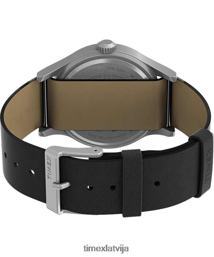 pulksteņi | Timex vīriešiem Expedition north Sierra 40mm ādas siksniņas pulkstenis nerūsējošais tērauds/melns 402PZN224