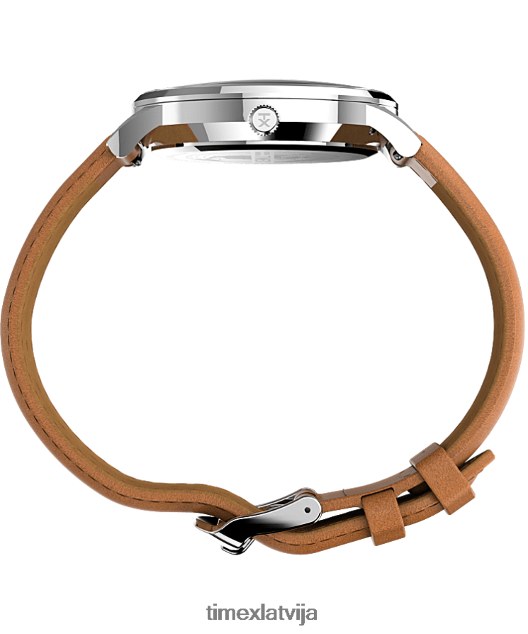 pulksteņi | Timex vīriešiem Waterbury klasisks 40mm ādas siksnas pulkstenis nerūsējošais tērauds/iedegums/zils 402PZN237