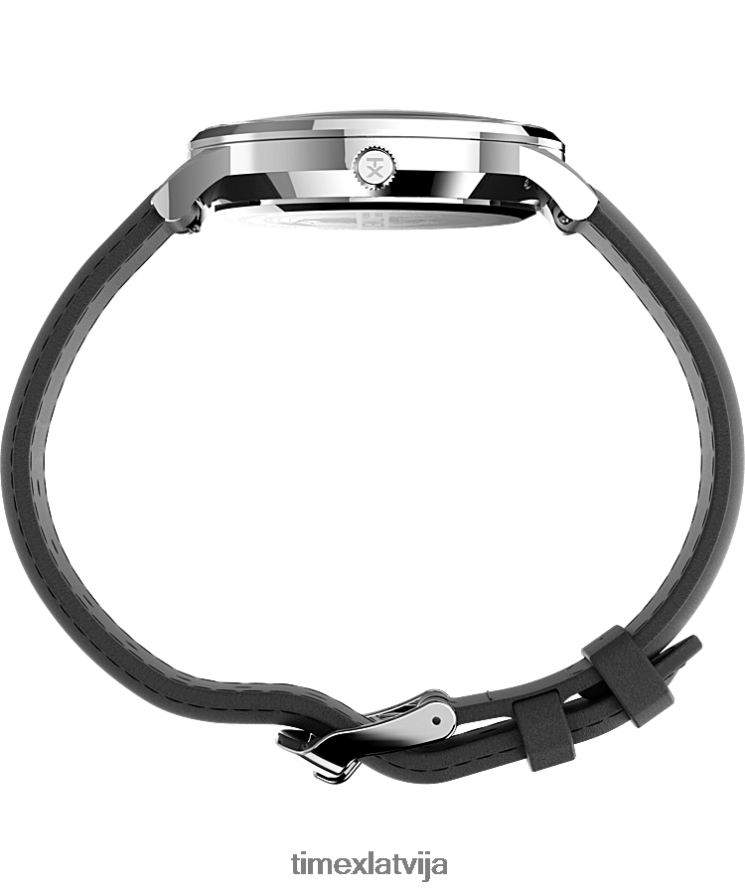 pulksteņi | Timex vīriešiem Waterbury klasisks 40mm ādas siksnas pulkstenis nerūsējošais tērauds/melns 402PZN181