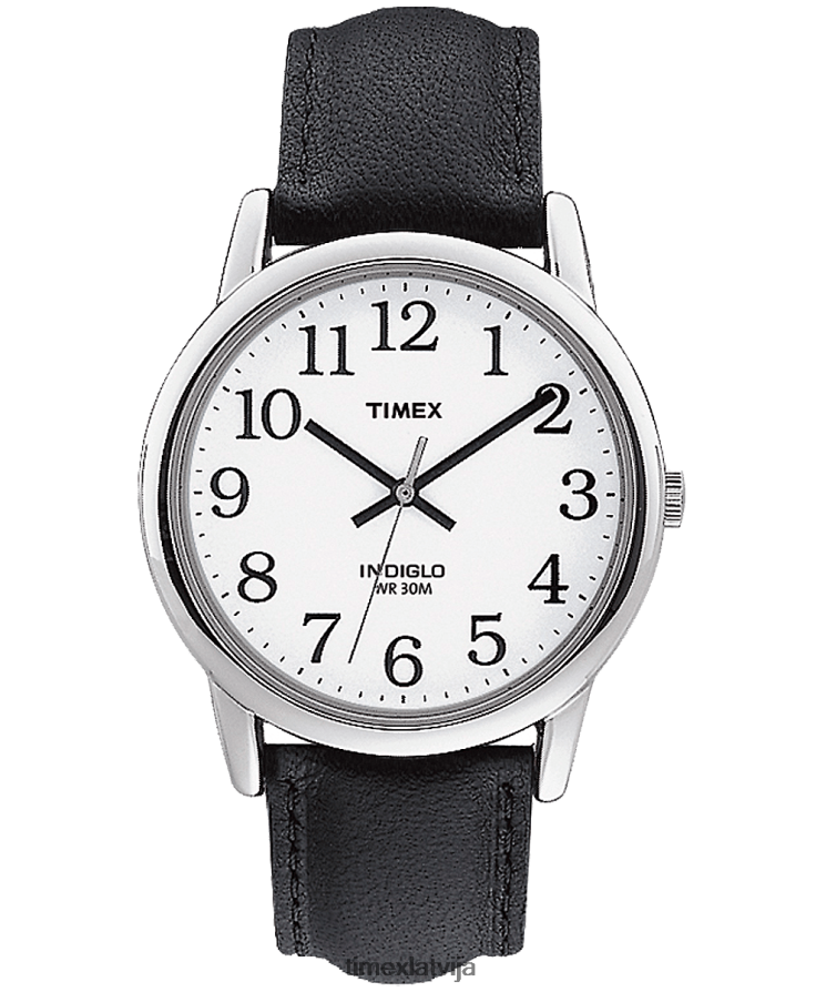 pulksteņi | Timex vīriešiem viegli lasītājs 35 mm ādas siksniņas pulkstenis sudraba tonis/melns/balts 402PZN218