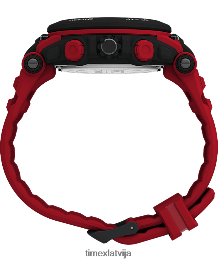 pulksteņi | Timex vīriešiem ufc trieciena 50mm sveķu siksniņas pulkstenis melns/sarkans 402PZN246
