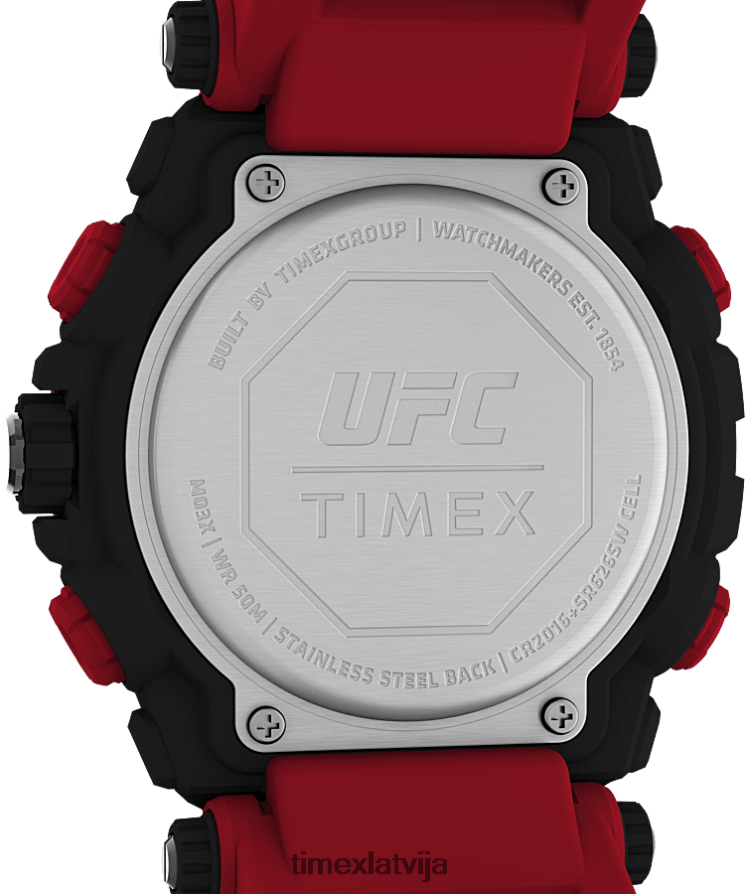 pulksteņi | Timex vīriešiem ufc trieciena 50mm sveķu siksniņas pulkstenis melns/sarkans 402PZN246